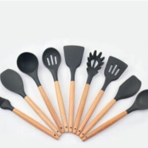 9 Pcs Silicone Spatula Heat-Resistant Soup Spoon