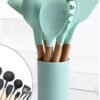9 Pcs Silicone Spatula Heat-Resistant Soup Spoon